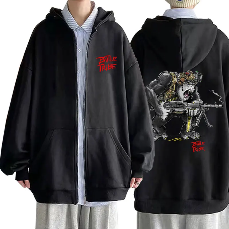 

Forward Observations Group Monkey Graphic Zipper Hoodies Male Vintage Zip Up Sweatshirt Men Women Gothic Oversized Zip Up Jacket