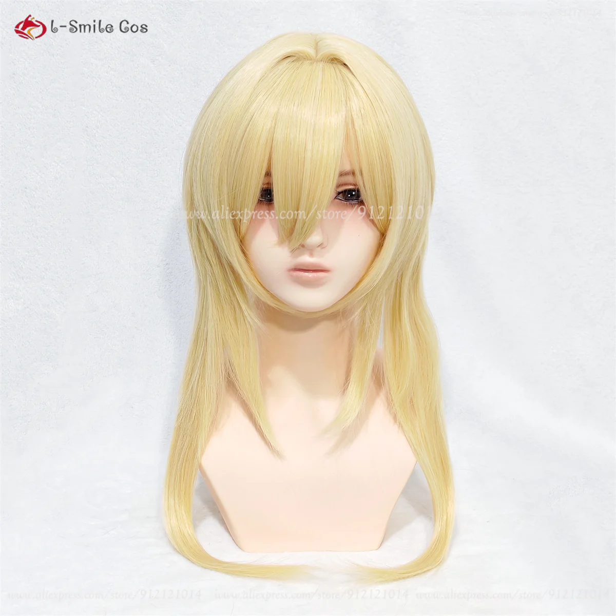 Traveler Lumine Cosplay Pruik 50Cm Blonde Hoofdhuid Vrouwen Anime Pruiken Hittebestendig Synthetisch Haar Halloween Aether Lumine Cosplay Pruiken