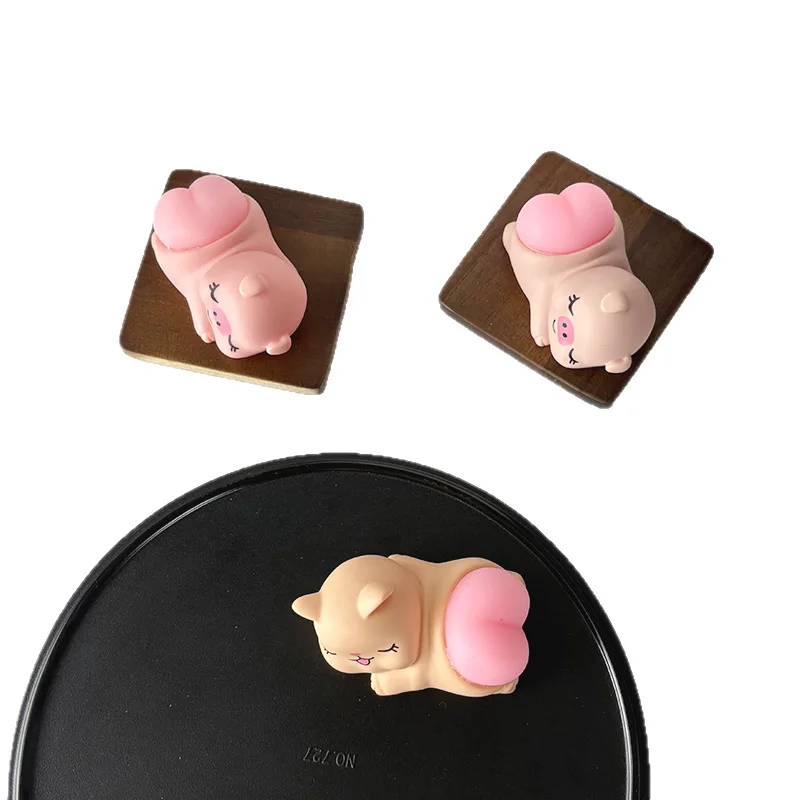 Juguete para apretar a tope de gatito, cerdito súper bonito, divertido adorno de escritorio elástico a tope, Animal bonito, pellizco, juguete creativo para aliviar el estrés