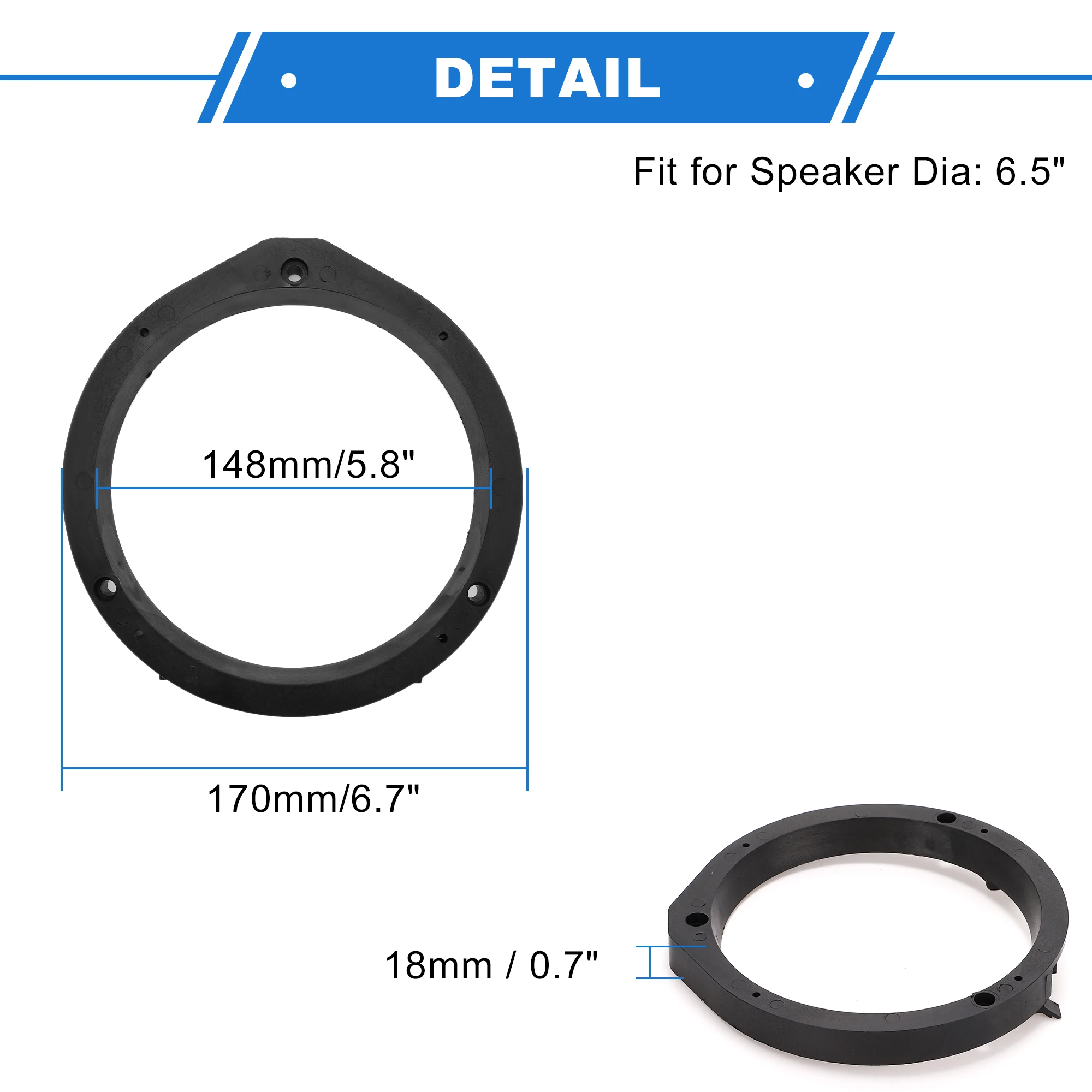 UXCELL Speaker Spacer Ring Tweeter Speaker Spacer for Honda Civic for 6.5'' 2Set
