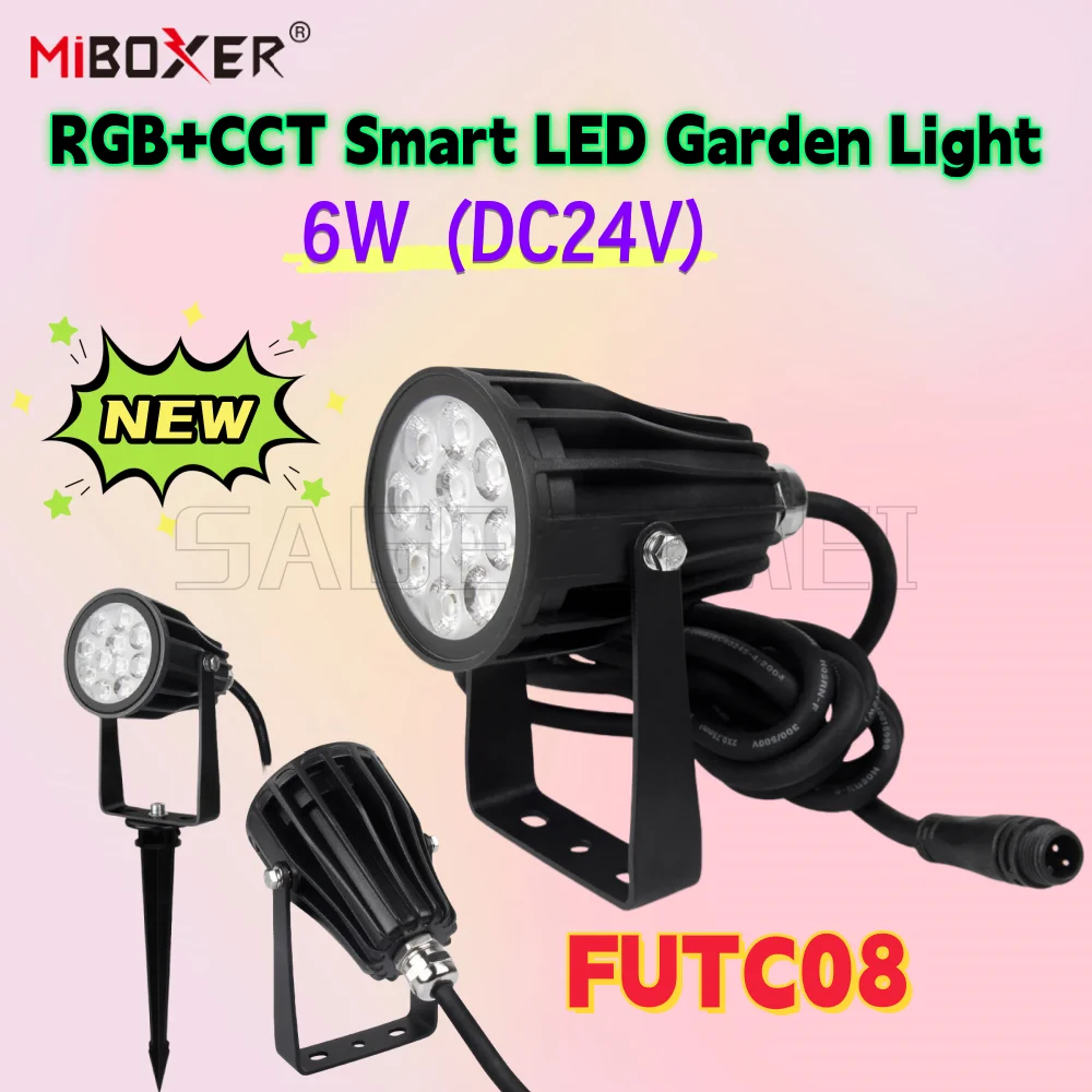 

Miboxer Outdoor lamp FUTC08 RGB+CCT Smart LED Garden Light 6W DC24V IP66 Waterproof 2.4GHz Remote Control for Outdoor Lighting