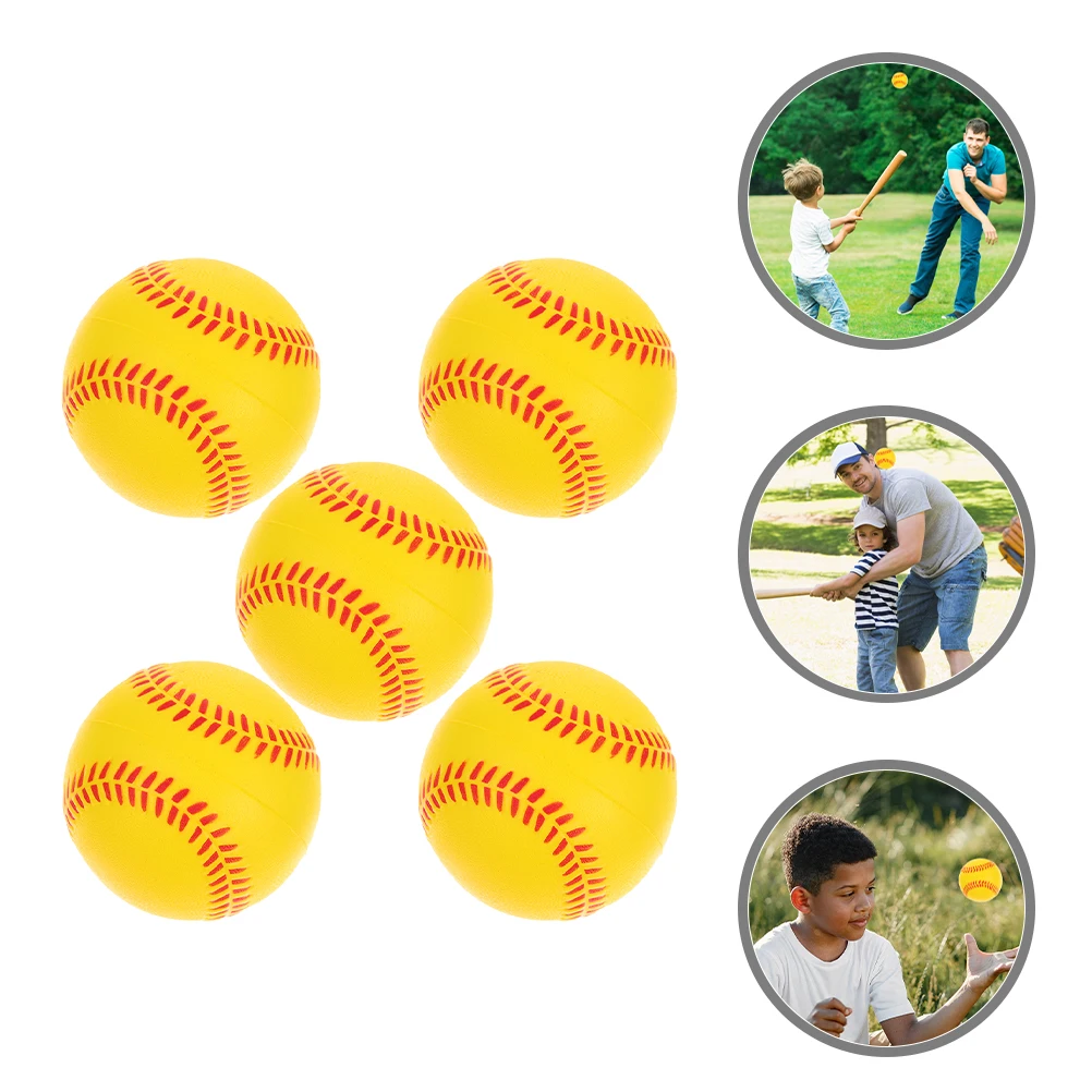 

5 Pcs Training Baseball Softball Small Sponge Baseballs and Safe Softballs for Practice Pu Student