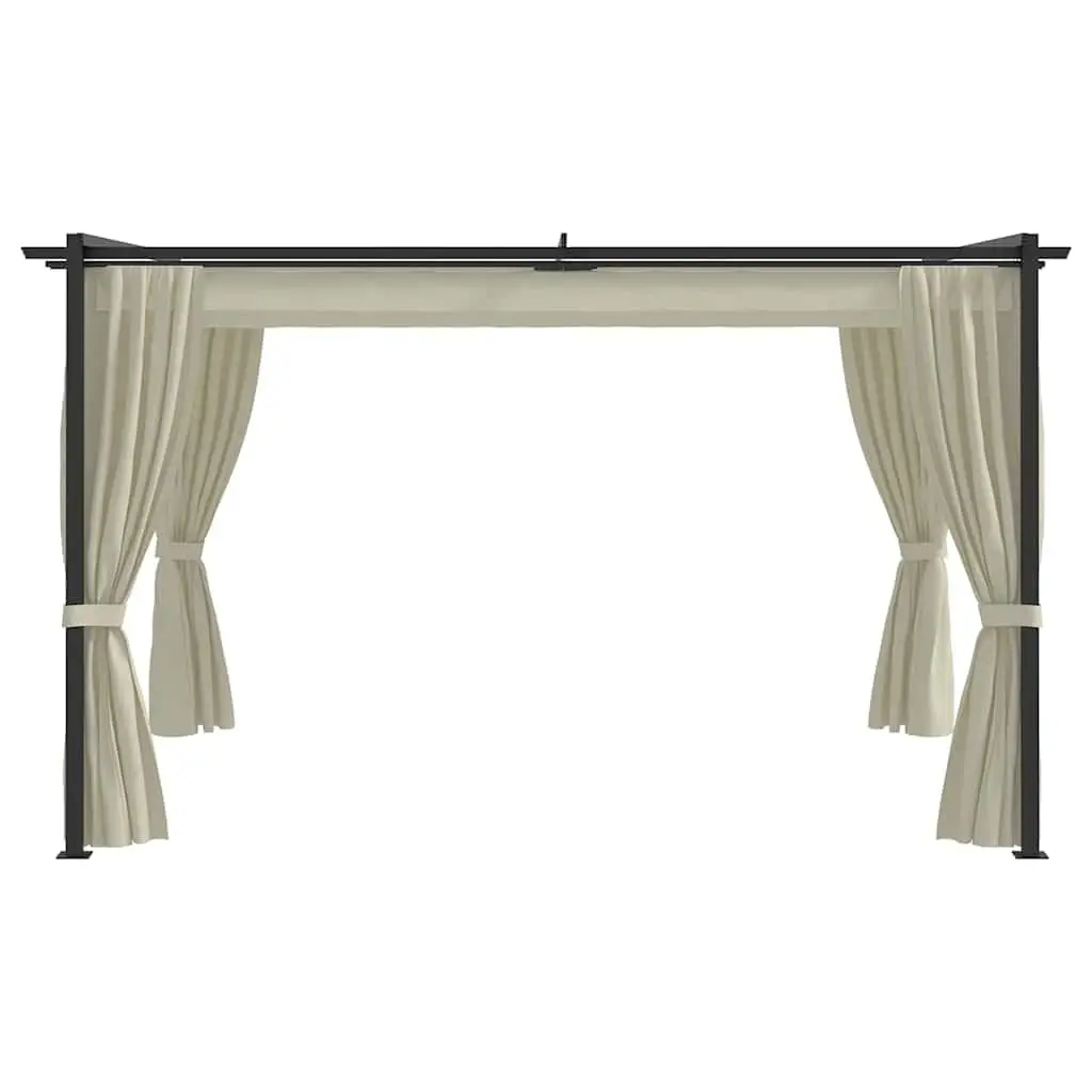 13.1'x9.8' Cream Gazebo Steel Frame Shade 2 Sidewalls UV-Resistant Easy Setup Backyard Sun Shelter BBQ Garden, Customized