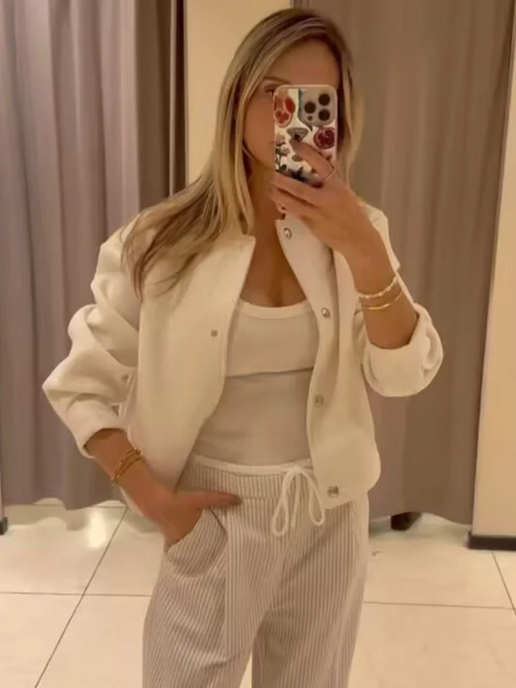 

HH женские шикарные однотонные повседневные куртки в уличном стиле женские осенние однобортные модные короткие пальто с боковым карманом и длинными рукавами