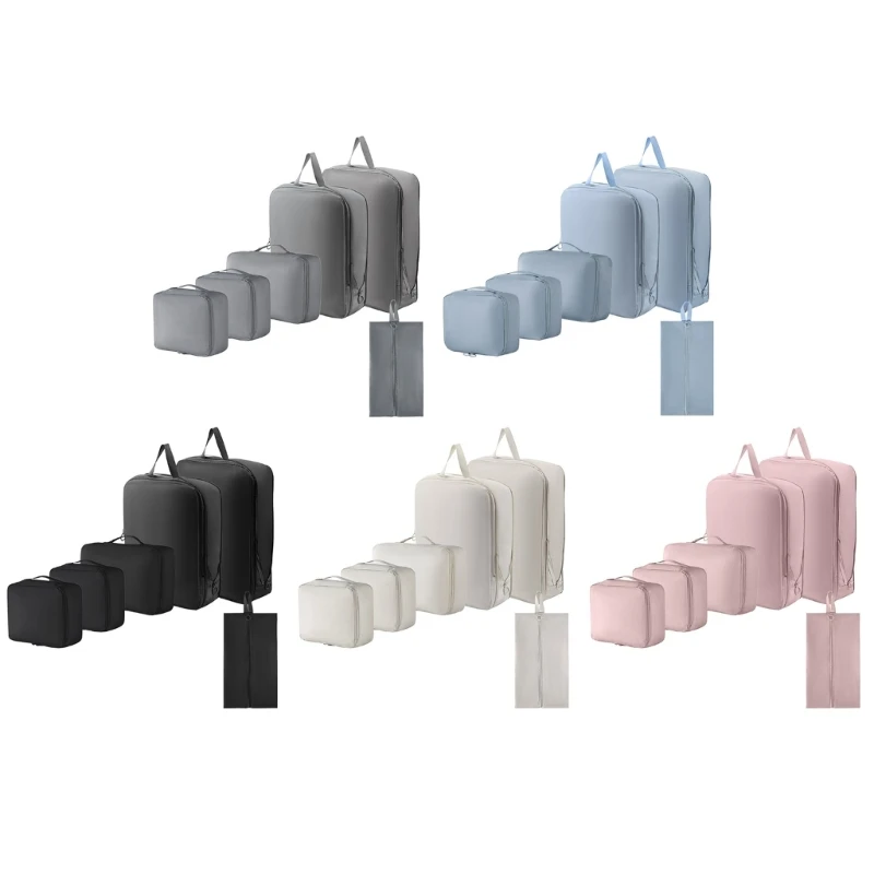 

N7MD Set of 6 Waterproof Nylon Travel Organizers Bags for Luggage Clothes Storage