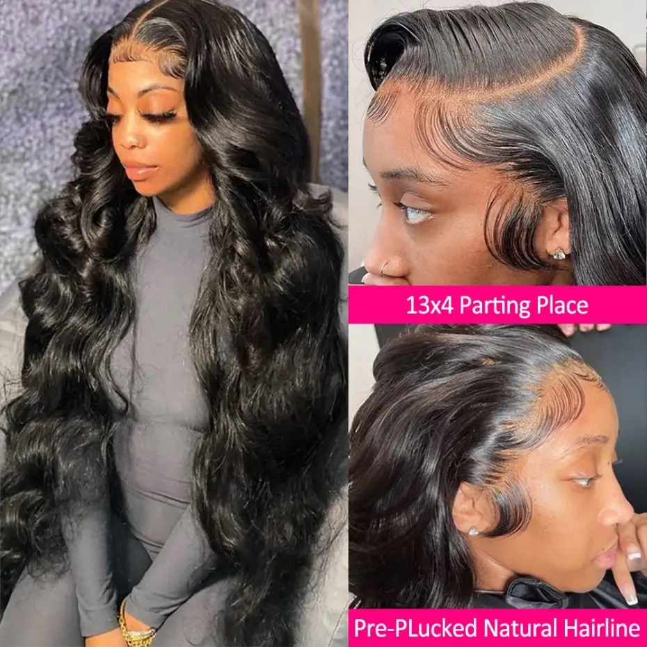 13x4 13x6 Body Wave Wig Pre Plucked Glueless HD Transparent Lace Front Wig For Women Human Hair Brazilian 4x4 Lace Closure Wigs