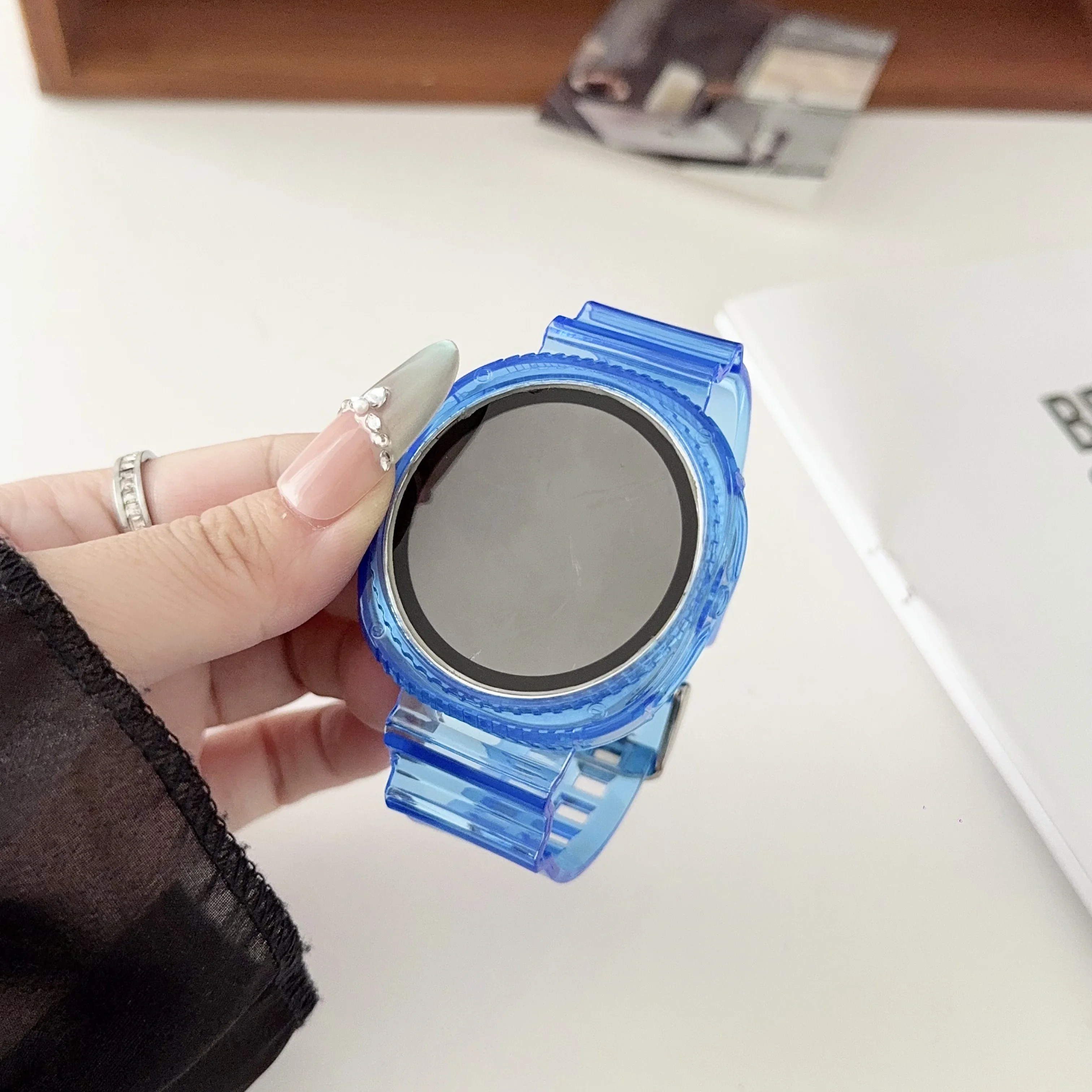 Cinturino trasparente + custodia per Samsung Galaxy Watch 8 40mm 44mm Accessorio Bracciale trasparente Galaxy Watch 8 cinturino classico da 46 mm