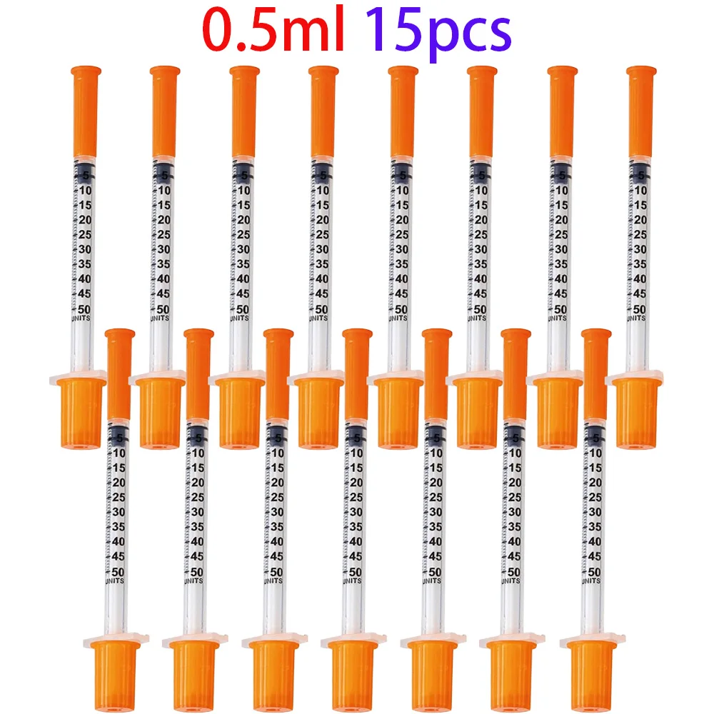 30 stuks 0,5 ml/1 ml wegwerp plastic veterinaire spuiten met naalden, geschikt voor huisdieren en boerderijdieren, handmatige push-type spuiten met naalden, boerderijdierspuiten, geschikt voor katten,