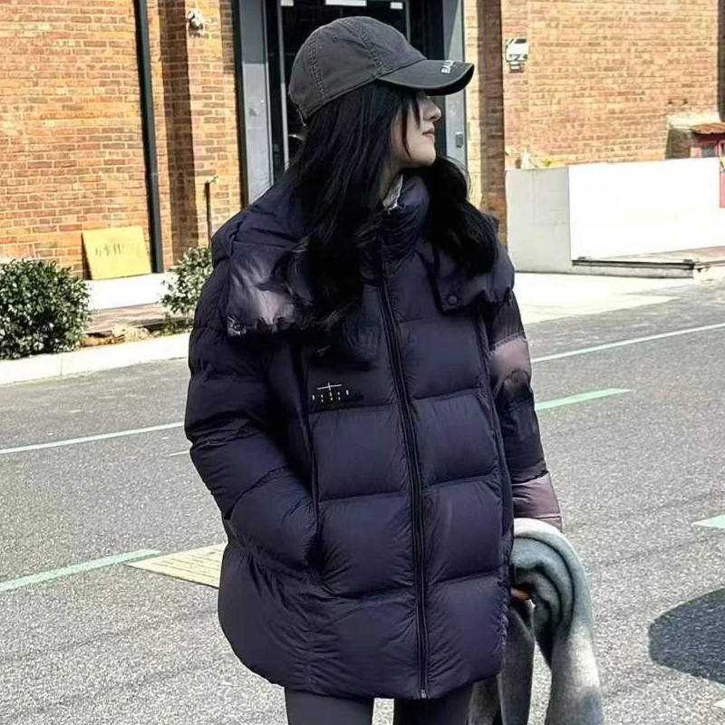 

Winter Short Hooded Puff Down Jacket Women White Duck Down Waterproof Down Jacket Female Solid Zipper Thick Warm Parker Outwears