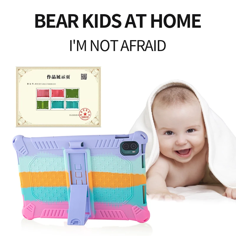 Shockproof Silicone Tablet Stand Cover For Xiaomi Pad 5 11.0inch 2021 Case For Mi Pad 5 Pro Kids Soft Case With shoulder Straps