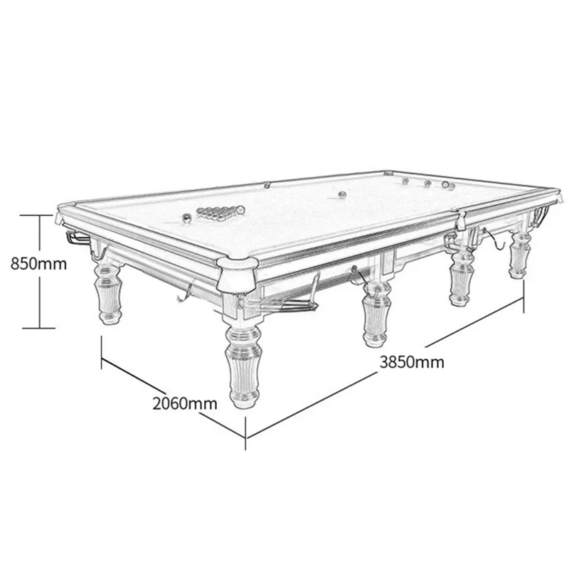 Solid Wood Indoor Snooker Table-Green Cloth Leather Pockets Automatic Ball Return for Commercial & Home Billiard view 6