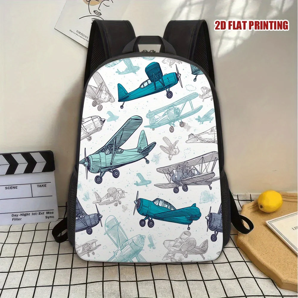 

1 Sky Adventure 2D Flat Printed Backpack - Stylish Removable Shoulder Strap Teen Backpack for Travel, School and Everyday
