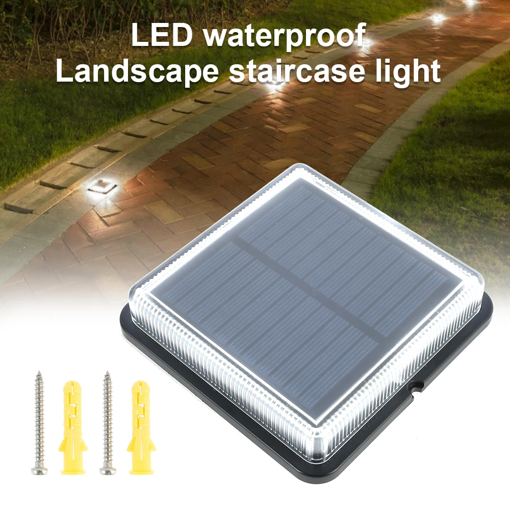 LED Solar Light Outdoor Deck Light Solar Power Waterproof Outdoor Garden Pathway Yard Patio Stairs Steps Fence Lamps Night Light