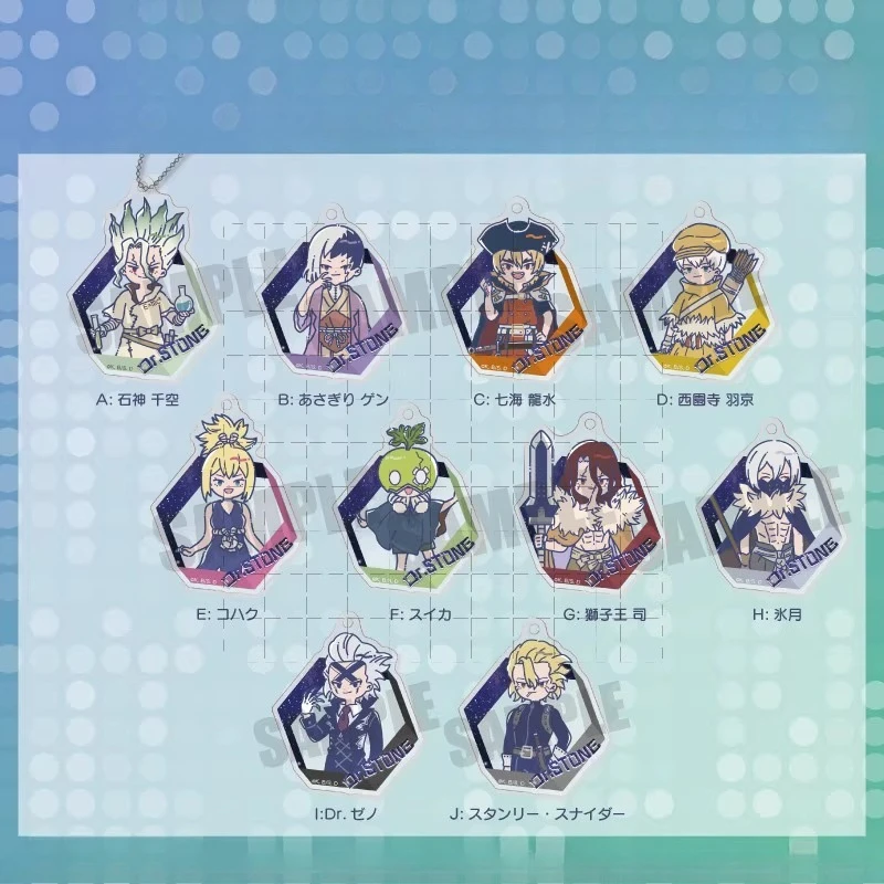 Game Nanami Ryusui Asagiri Saionji Ukyo Kuromu Ishigami Senku Shishio Tsukasa Keychain Doll Anime Acrylic Keyring Pendant Gift