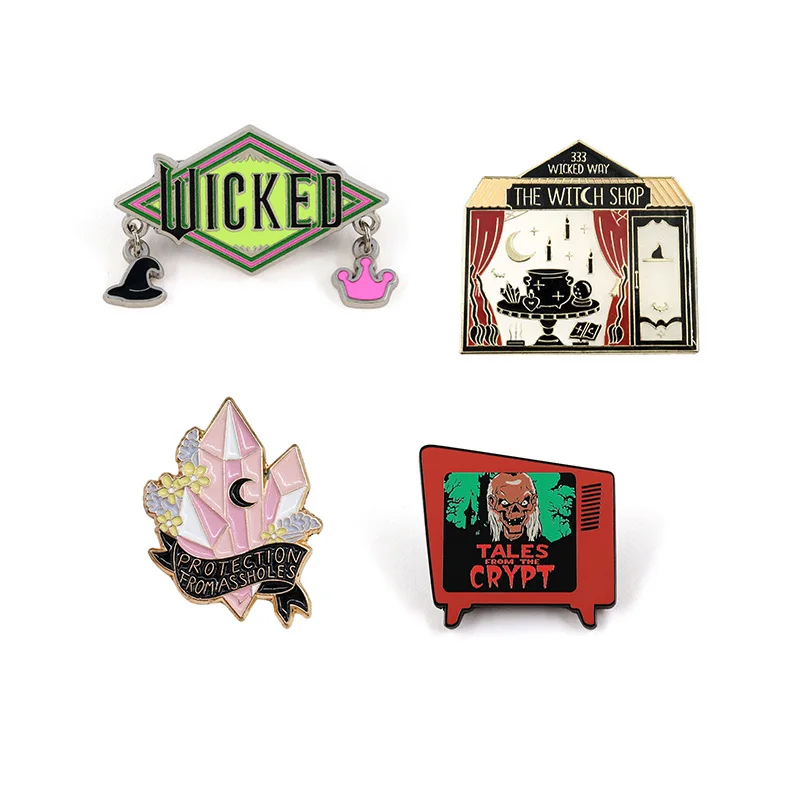 2026 New Wicked Witch Enamel Pin Metal Badge Backpack Pin Brooch Halloween Costume Accessories Wholesale