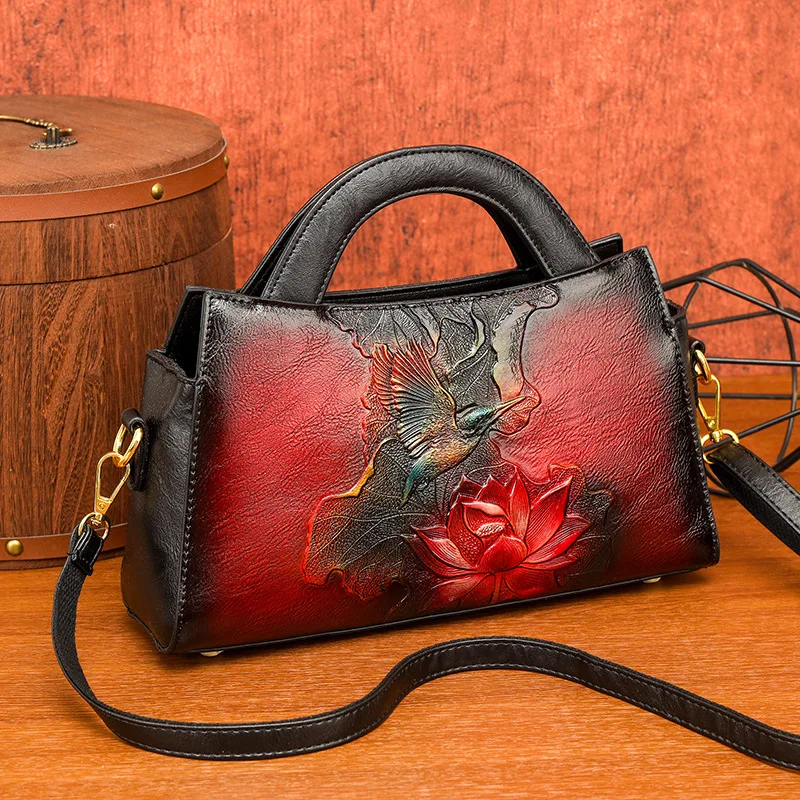 

Женская сумка через плечо в этническом стиле с ретро-текстурой, повседневная городская сумка-кроссбоди для женщин