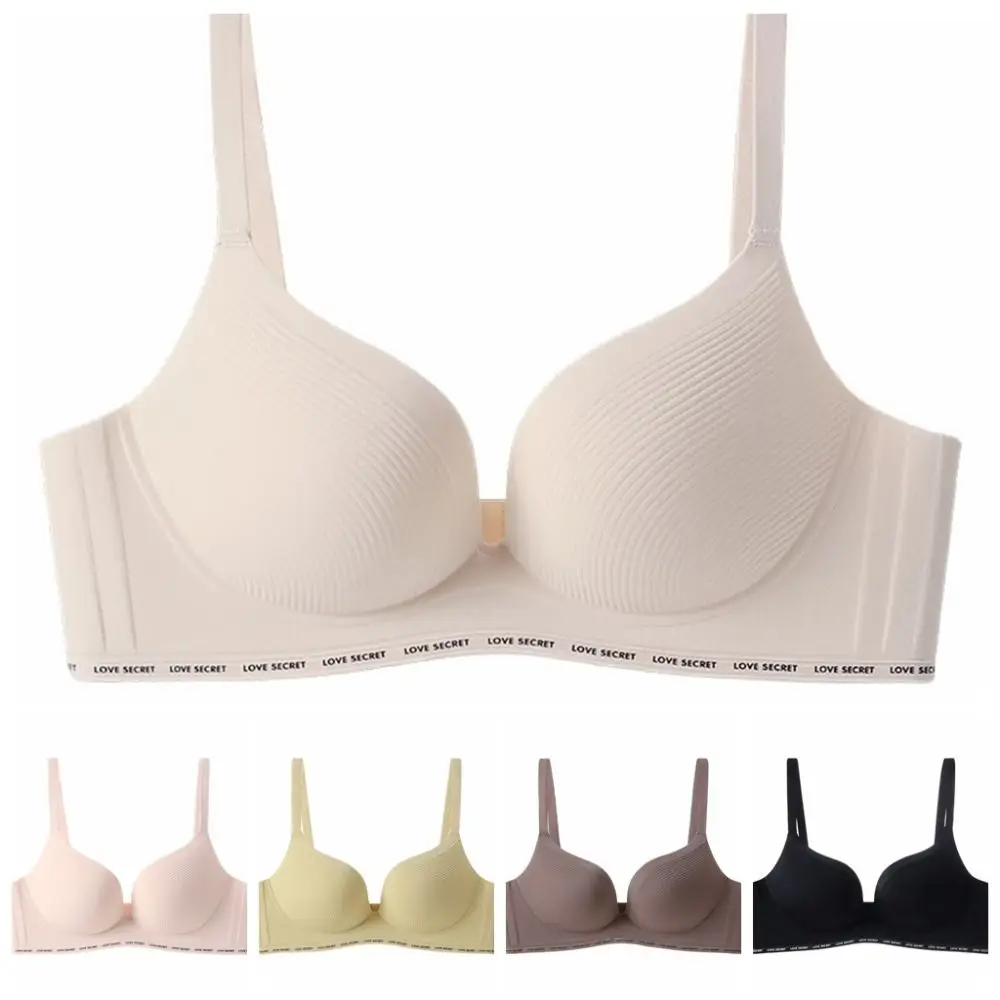 Модный беспроводной бюстгальтер с английской буквой и глубоким V-образным вырезом, противоударный, противопровисающий, нижнее белье с эффектом пуш-ап, облегающие бесшовные бюстгальтеры, спортивные