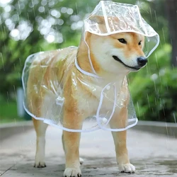 Pet Dog Puppy Transparent Rainwear Raincoat Pet Hooded Waterproof Jacket Clothes Soft PVC Small Dogs Raincoat Puppy Rain Poncho