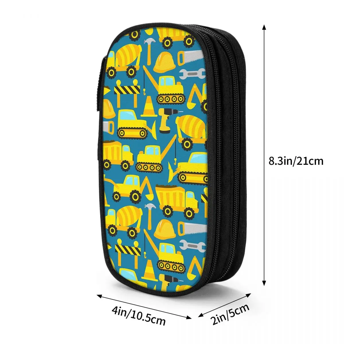 Excavators Construction Machines Cartoon Pencil Case for Students School Pen Box Pencil Bag Stationery Supplies Pen Holder Bag