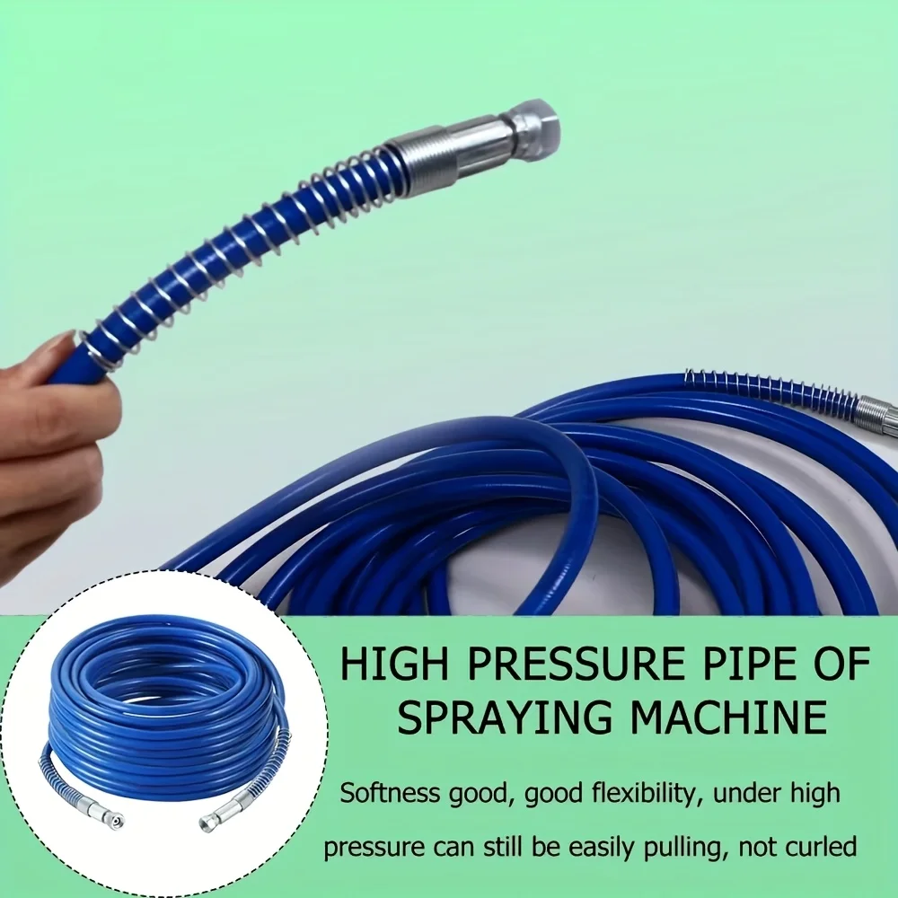 3-Piece Airless Paint Sprayer Accessories Kit with 49.21-Foot High-Pressure Hose, 1/4-inch NPT Nipple Fitting and 1/4M-1/4F Conn