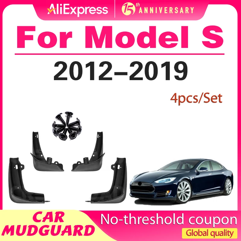 

OE Styled Molded Car Mud Flaps For Tesla Model S 2012 2013 2014 2015 2016 2017 2018 2019 Mudflaps Splash Guards Flap Mudguards