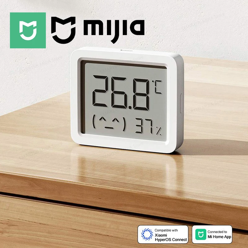 MIJIA Smart Temperature & Humidity Monitor 3mini,Extra-Long Battery Life,Compact Design,High Precision Sensor,App Control