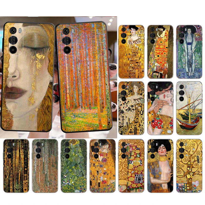 

Phone Case For Motorola Edge 50 40 Pro 60 50 40 30 Ultra Neo Fusion G85 G72 G53 G54 G84 G13 G32 Kiss Gustav Klimt Golden Tears