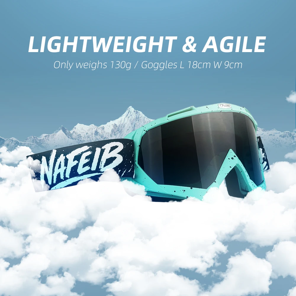 NAFEIBMotorcycle Goggles Motocross Glasses ATV MX Off Road Eyewear Anti-UV Helmet Protection Dirt Bike Riding Windproof Mask 2