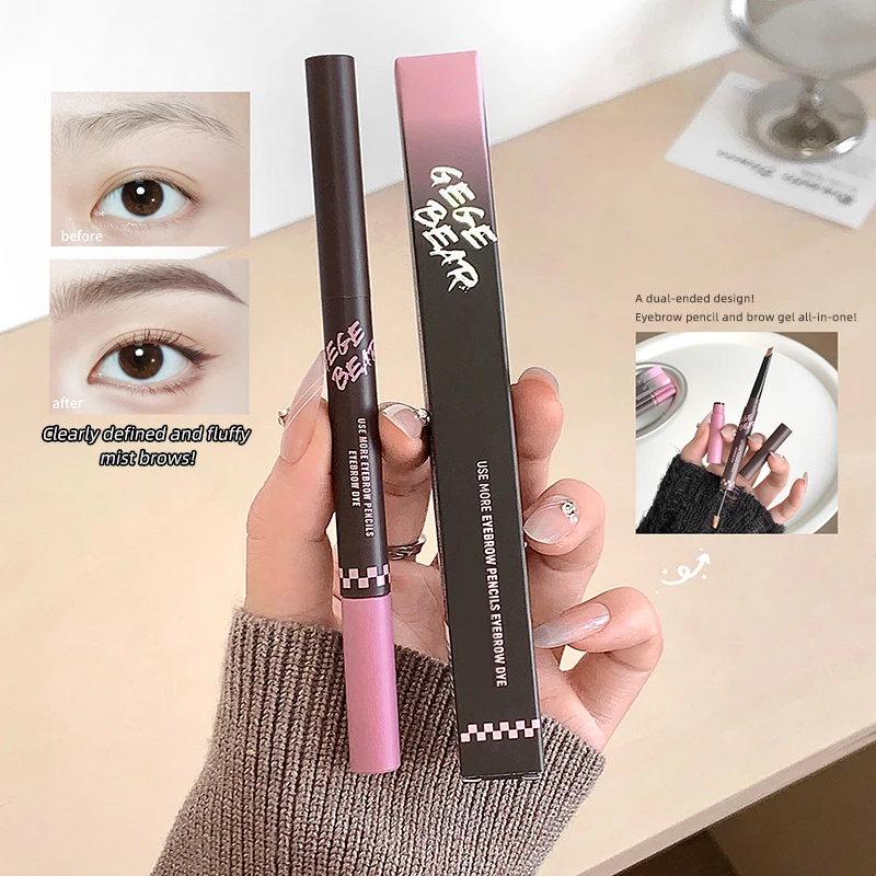 Gege Bear 2-in-1 Eyebrow Pen, Eyebrow Dyeing Cream, Hair Flu, Wild Eyebrow, Multi functional