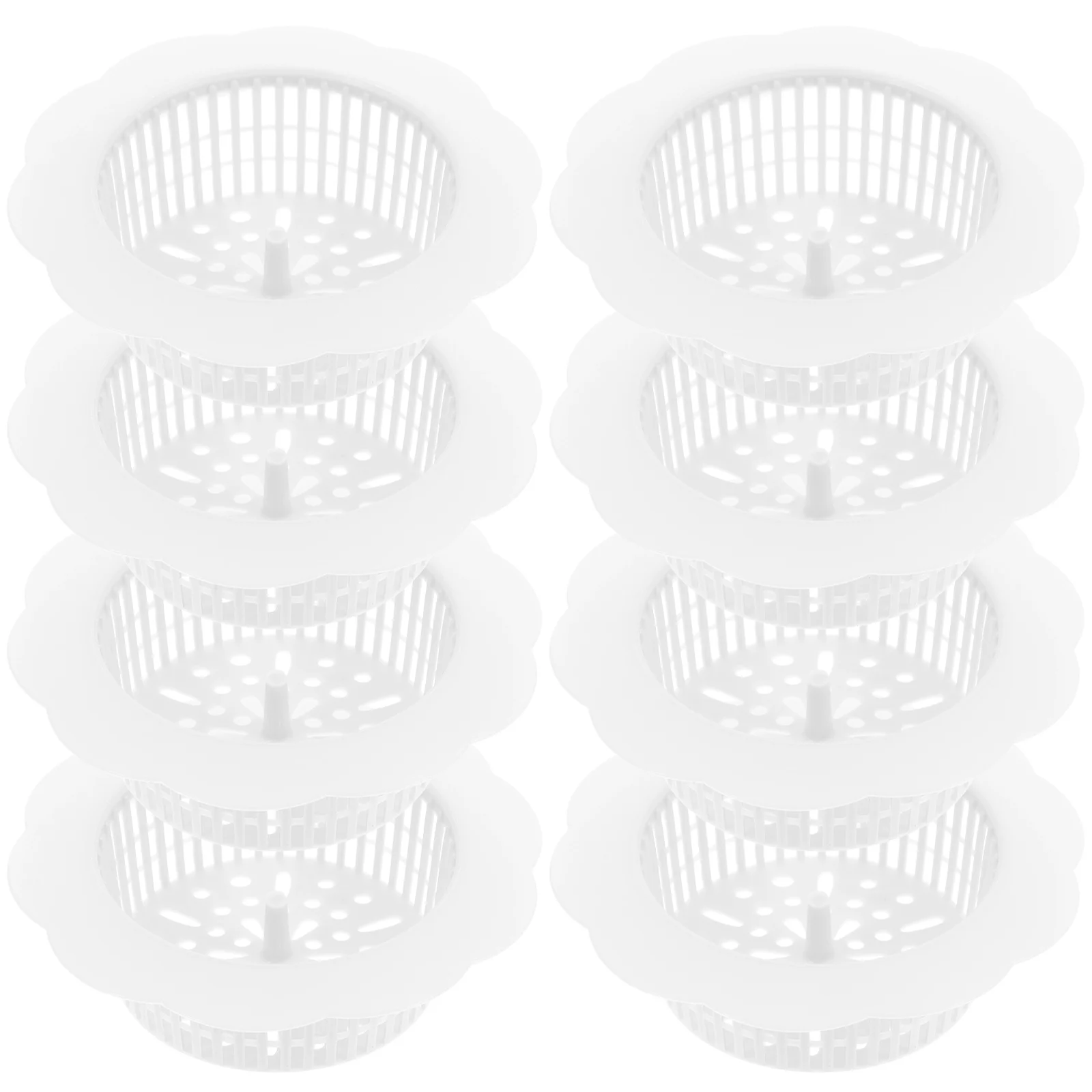 

8 Pcs Filter Sealed Sink Cover Drain Shower Catcher Bath Tub Anti-clogging for Kitchen Covers White Bathroom