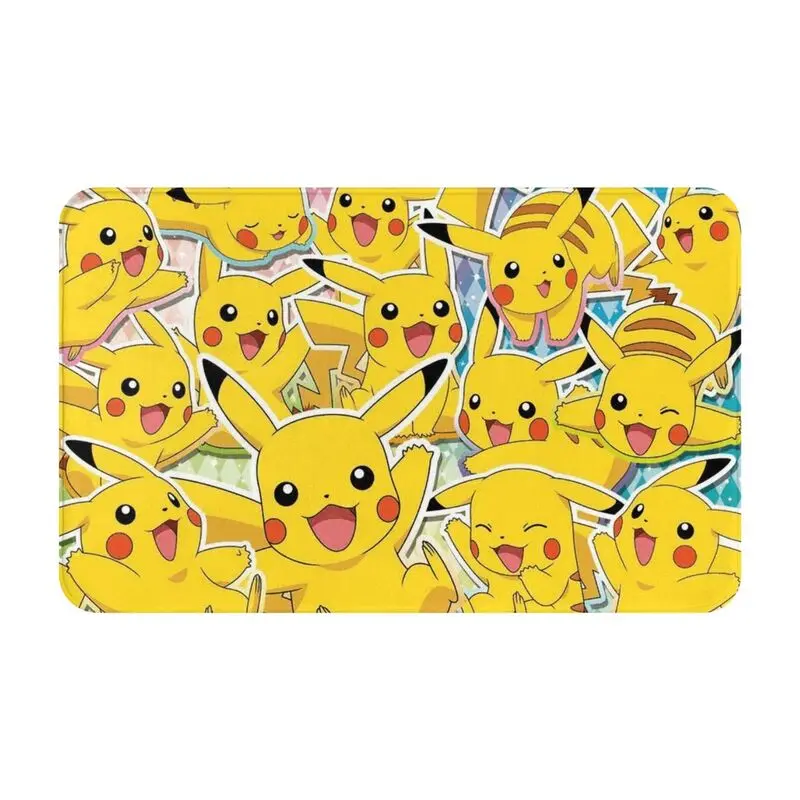 Custom Personalized Cartoon Animation Pokemon Pikachu Doormat Mat Anti-Slip Kitchen Bath Garden Rug Carpet 40*60cm