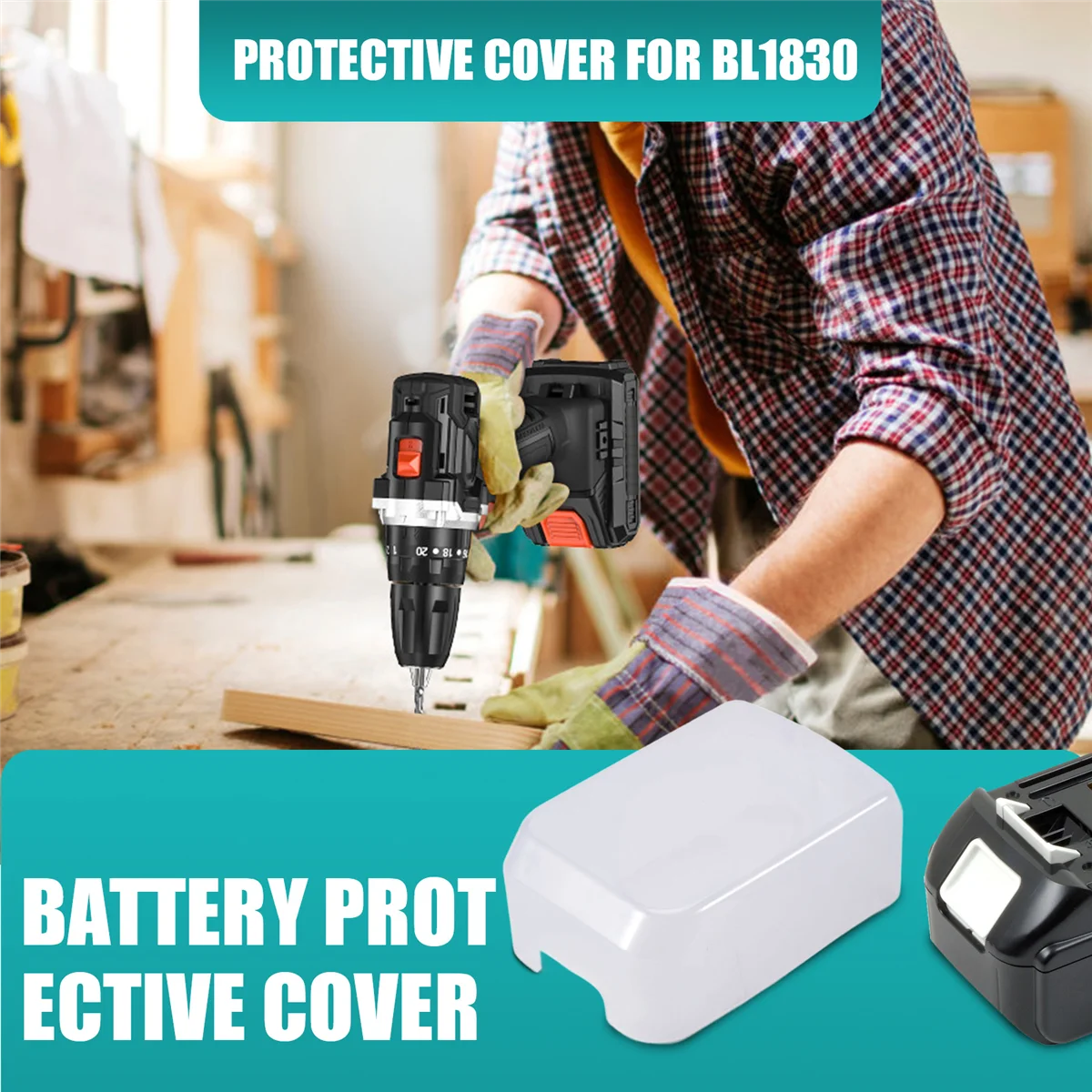 

Защитный чехол для литиевой батареи A49T для Bl1830 Bl1850, 18 В, мягкий, водонепроницаемый, нескользящий, защищающий от падения