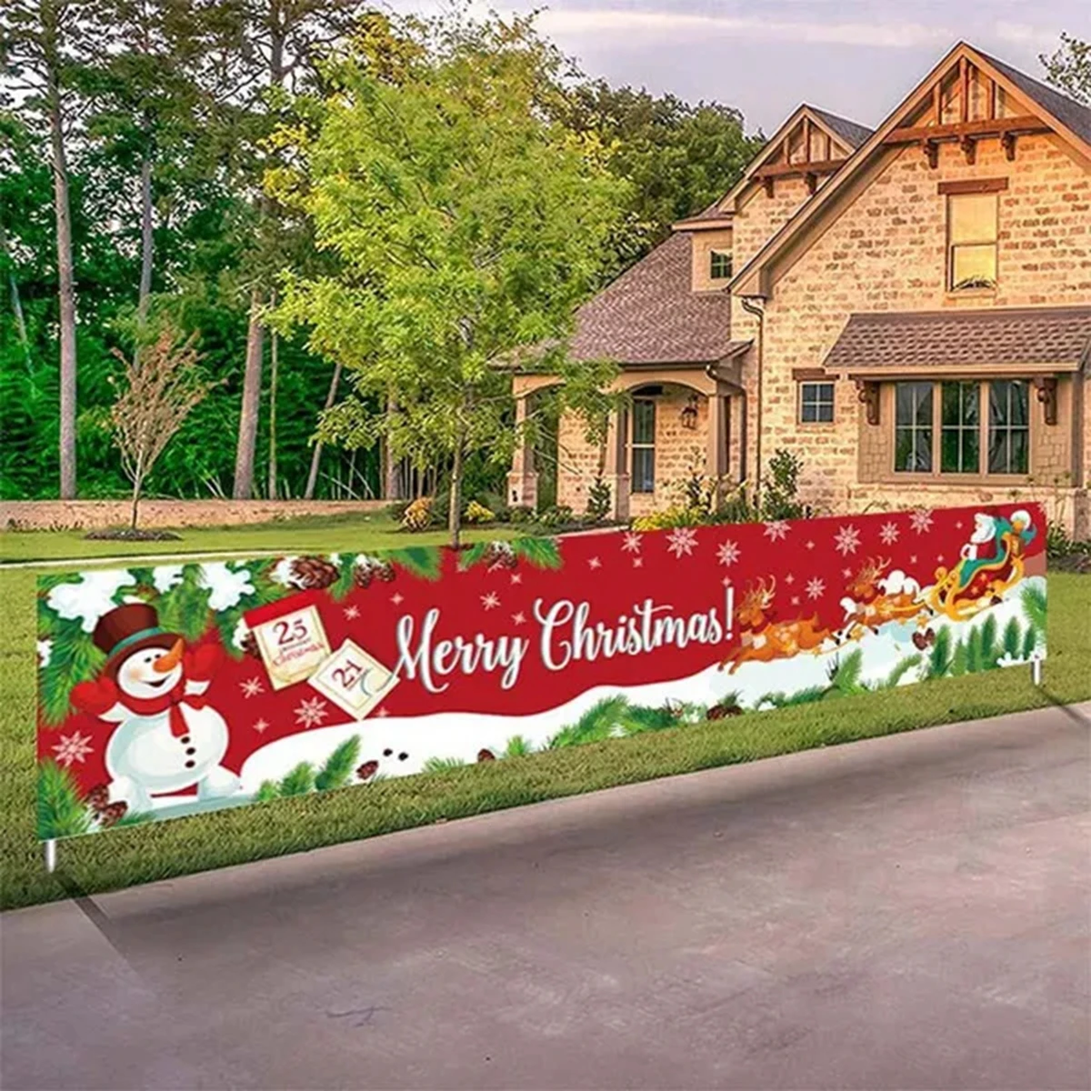 Oxford Cloth Outdoor Banner Merry Christmas Decor For Home 2022 Cristmas Outdoor Decor Xmas Navidad Noel Happy New Year 2023