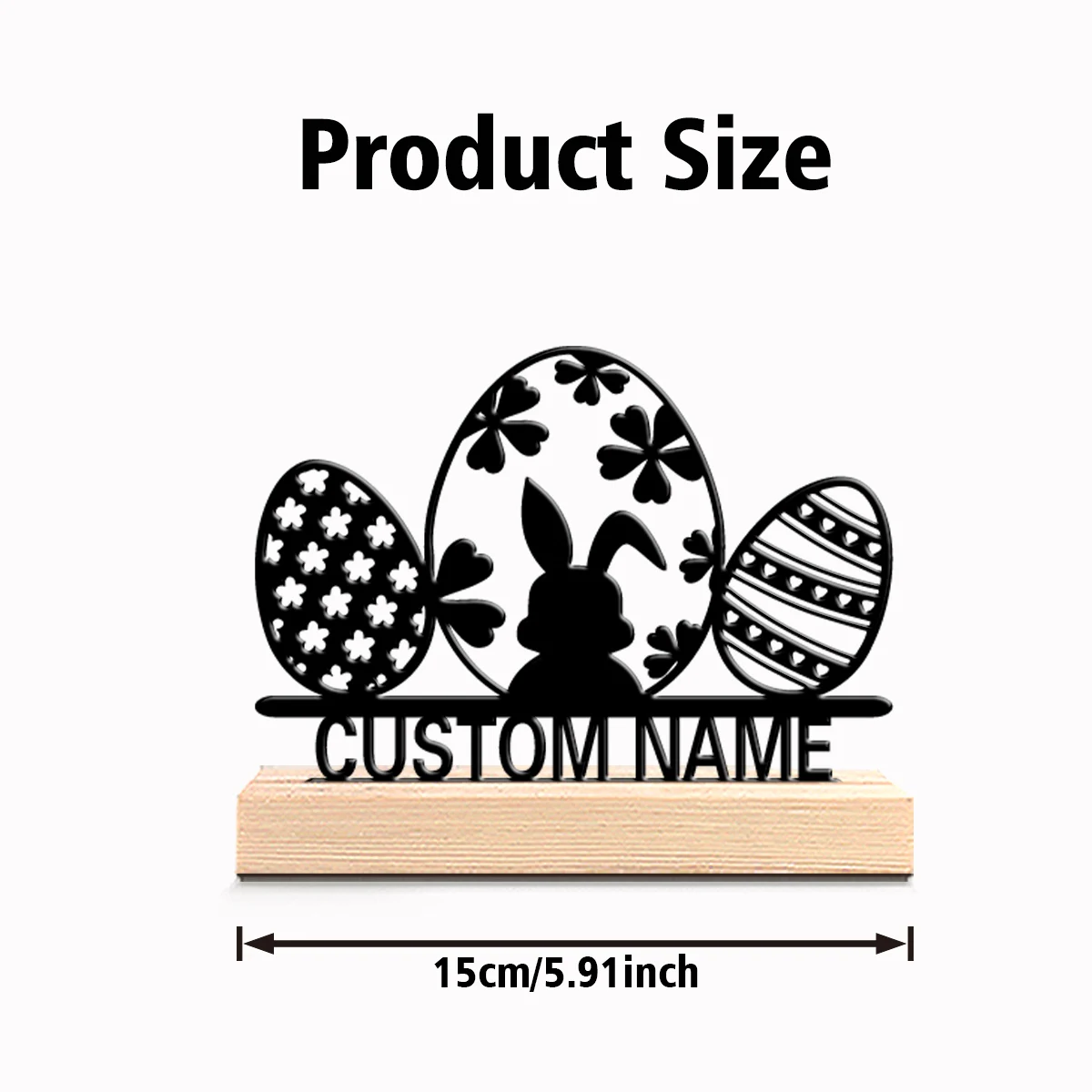 1pc Terror Personalized Custom Easter egg Metal Statues Wooden Base Desk Decor for Clock Collectors Vintage Gothic Office Themes