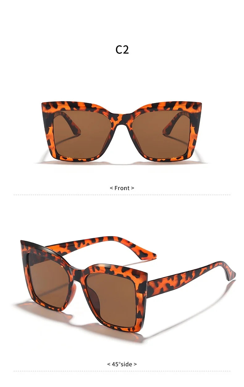 Cat Eye Sonnenbrille Damen Vintage Übergroße Sonnenbrille Damen Luxusmarke – Detail 2