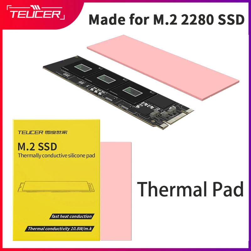 TEUCER M.2 SSD Thermal Pad Thermally Conductive Silicone Pad M.2 SSD Heat Dissipation Silicone Pad 70*20 70*22 M2 Thermal Pad