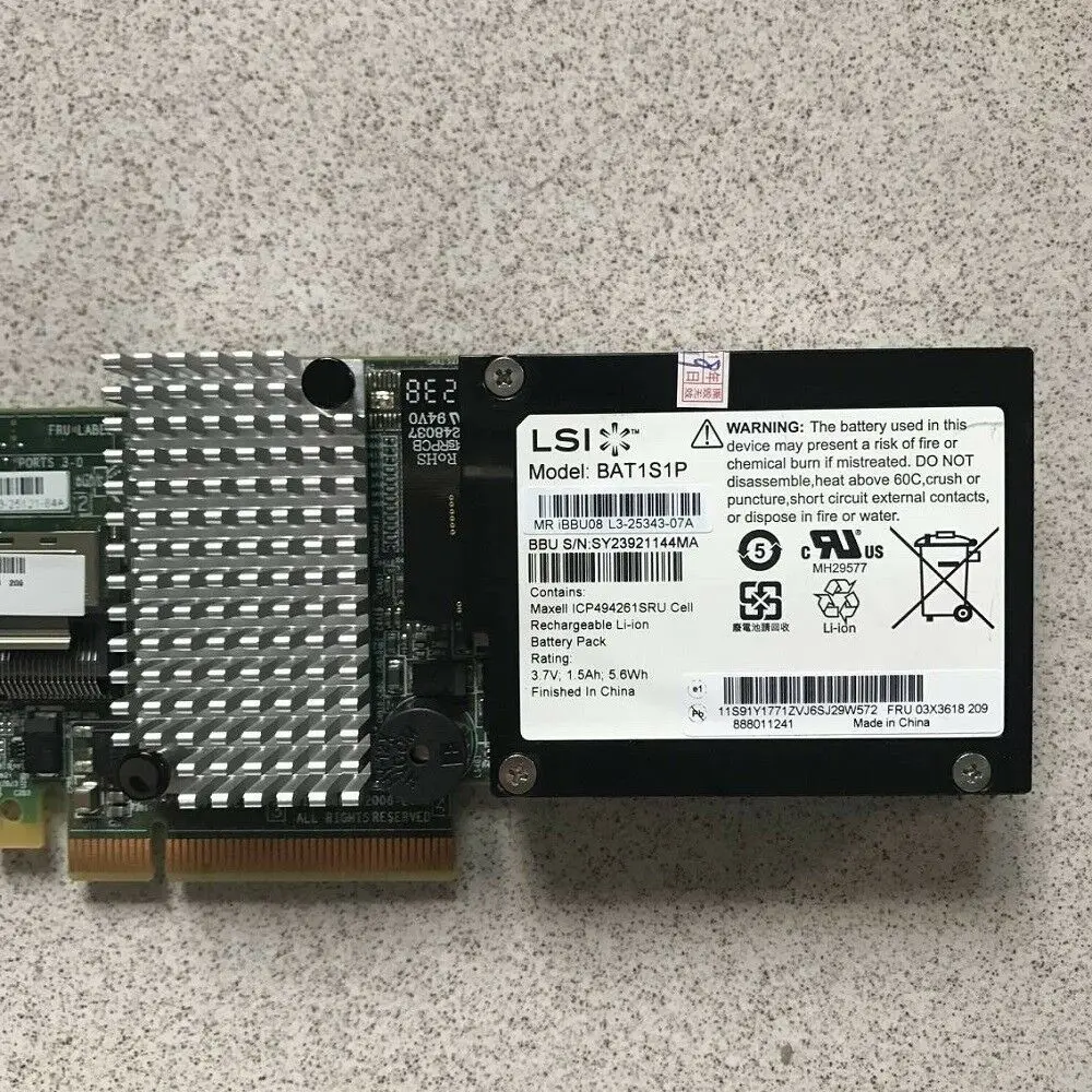 LSI MegaRAID SAS/SATA 9260-8i 8-PORT + BATTERY LSI bbu08 raid card