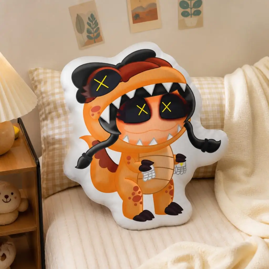 Cartoon Murder Drones Shaped Stuffed Throw Pillow Kawaii Dino Cushion Decorative Pillow for Bedroom Sofa Home Decor Gift