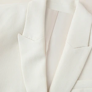 Regata branca e calças definido para as mulheres, coletes sem mangas, decote em v, curto, plissado, escritório, todo o jogo 8 principais vendas conjunto branco calça e cropped - №2