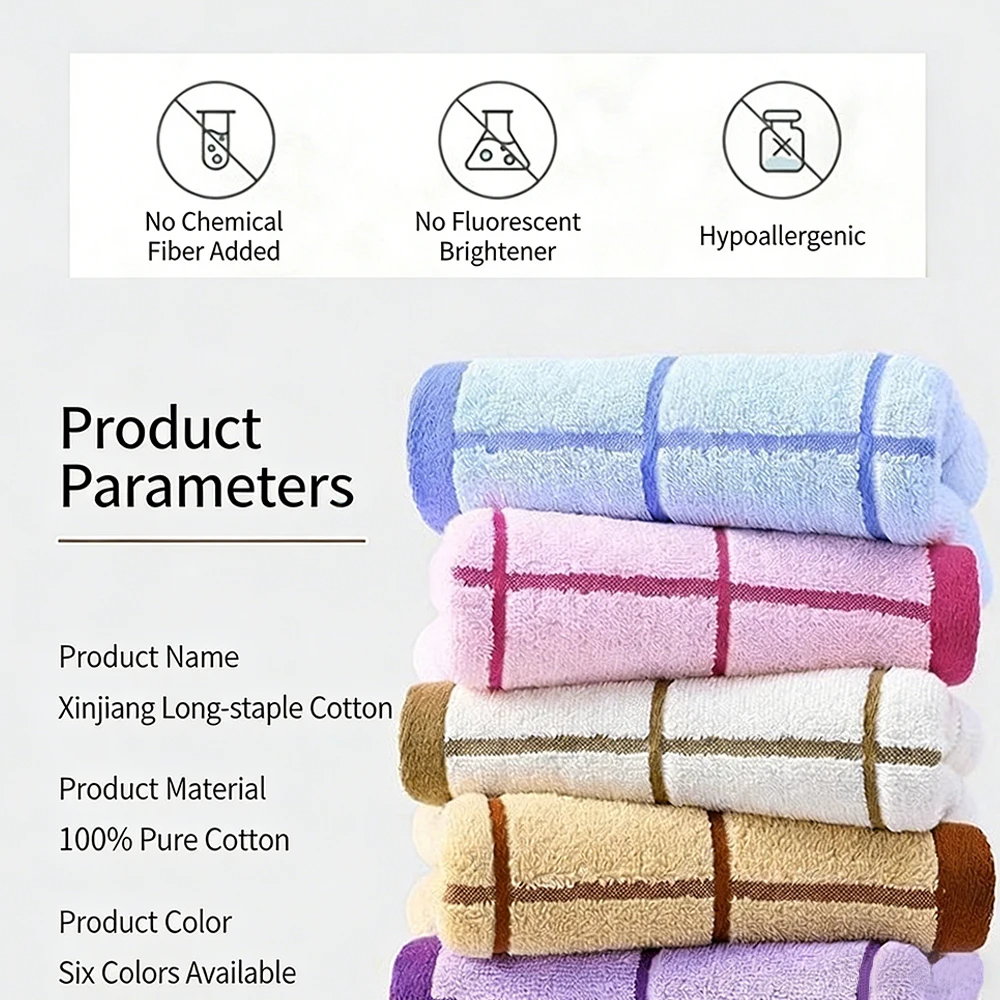 Premium 100% Cotton Facial Towels for Home Soft Absorbent No Shedding Daily Use for Men and Women