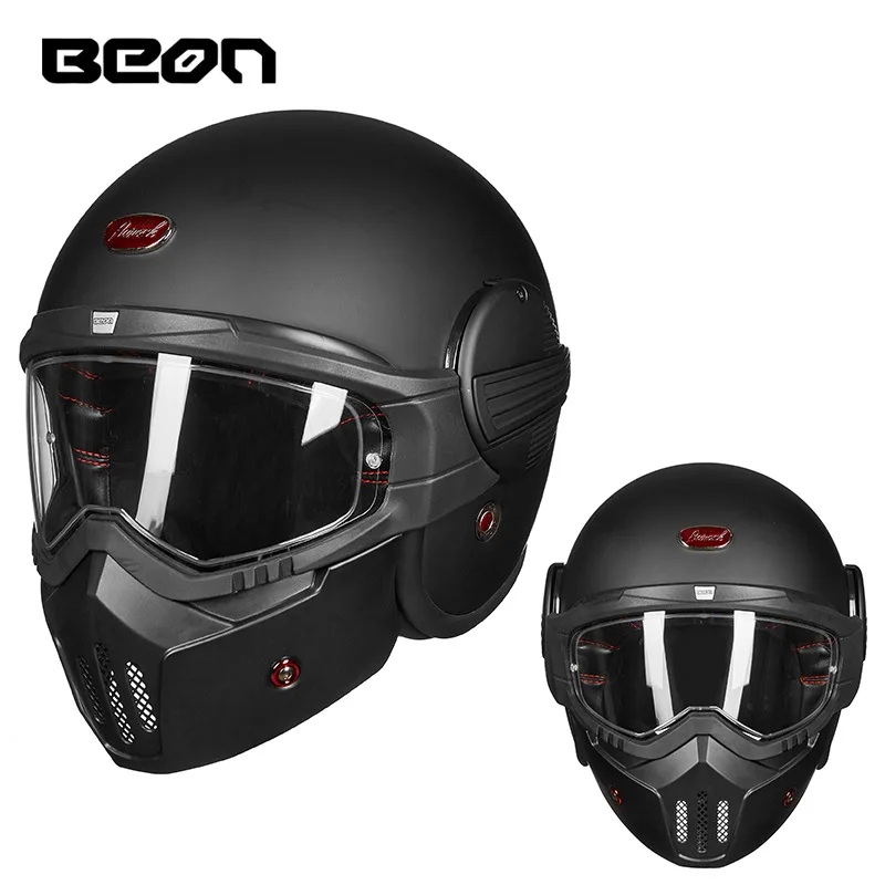 BEON B-706 Motorcycle Helmet Glass fiber retro Harley helmet for both men and women Anti-fog helmet for all seasons