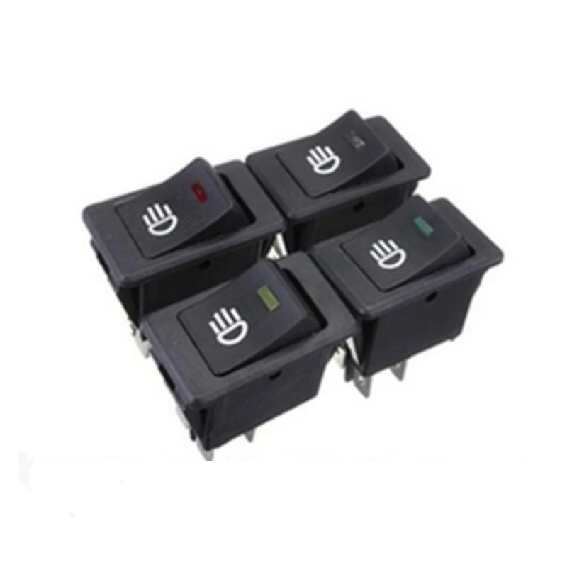 5PCS KCD4 Rocker Switch ON-OFF 2 Position 4 Pins LED 12V 35A automobile refitting fog lamp switch with light Rocker switch