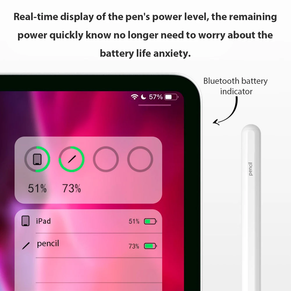 For Ipad Pencil For 2018-2023 Apple Pencil With Magnetic Charging Refuse Palm Ipad Accessory Extra Long Standby Tablet Pencil