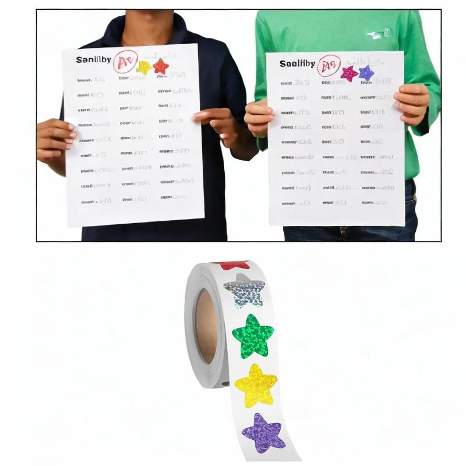 Блестящие наклейки с лазерной звездой, 500 шт./рулон для диаграммы поведения, сделай сам, рукоделие, школа