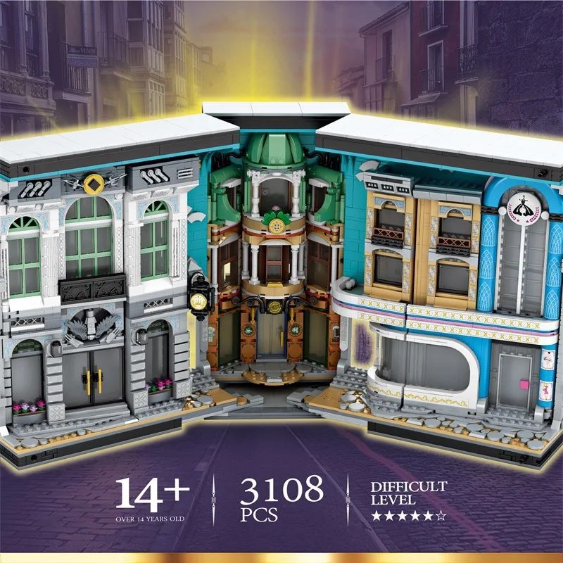 Reobrix 66032 Streetscape Book of Architecture Model City Modular Street View Series DIY Toys Building Blocks Gift Boys 3108Pcs