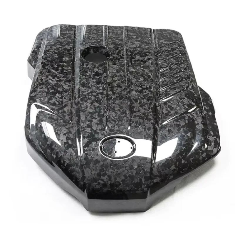 New Dry Carbon Fiber Engine Hood/Engine Cover with Forged Pattern Clip-on Clips Universal Fitment 6-Month Warranty for GR A90
