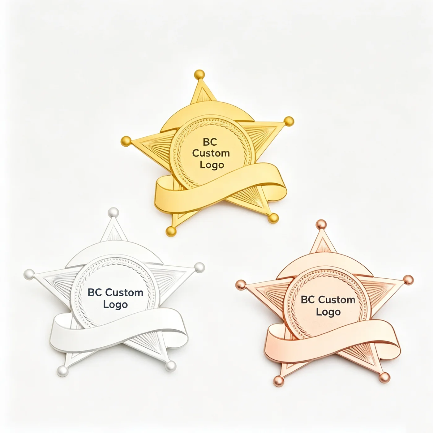 BC Custom logo/name/texts DIY  star shape kids Reward metal enamel Badges Kindergarten and Primary School Students Prizes