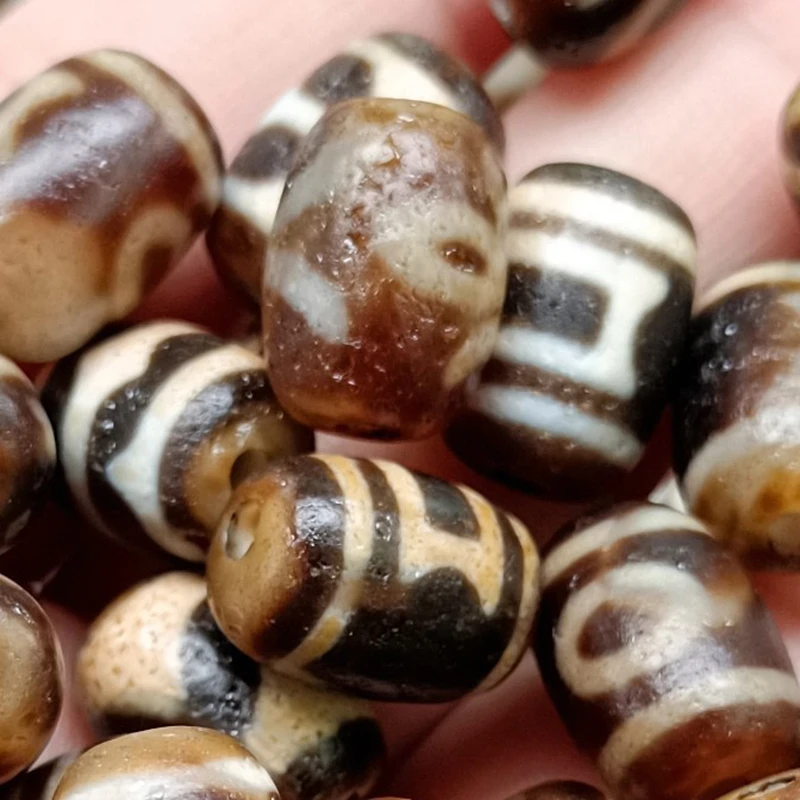 

5Pcs Natural Tibetan Agate Onyx Dzi Beadspersonality Diy 10x14mm Sold By Pc