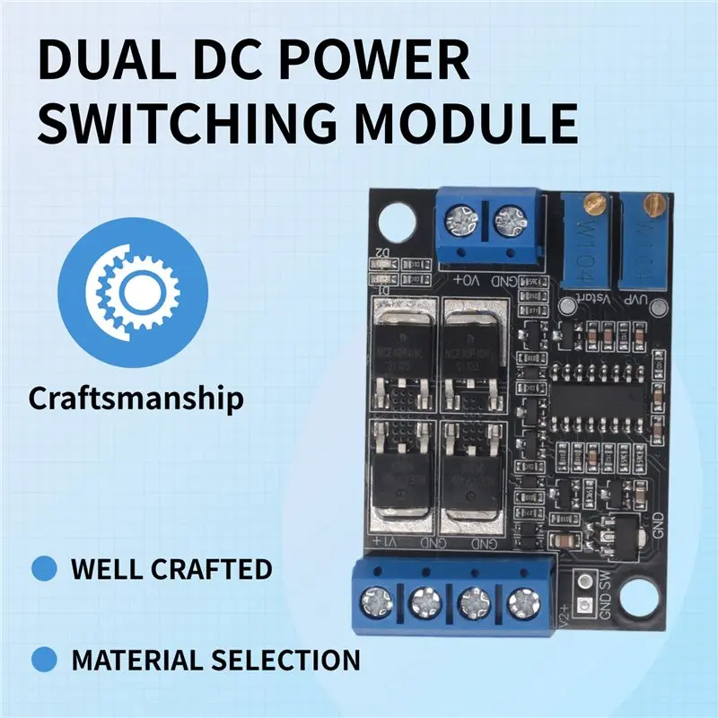 AB08-Dual DC Power Switching Module Dual Low Voltage Differential Ideal Diode 15A UPS Uninterruptible Power Supply