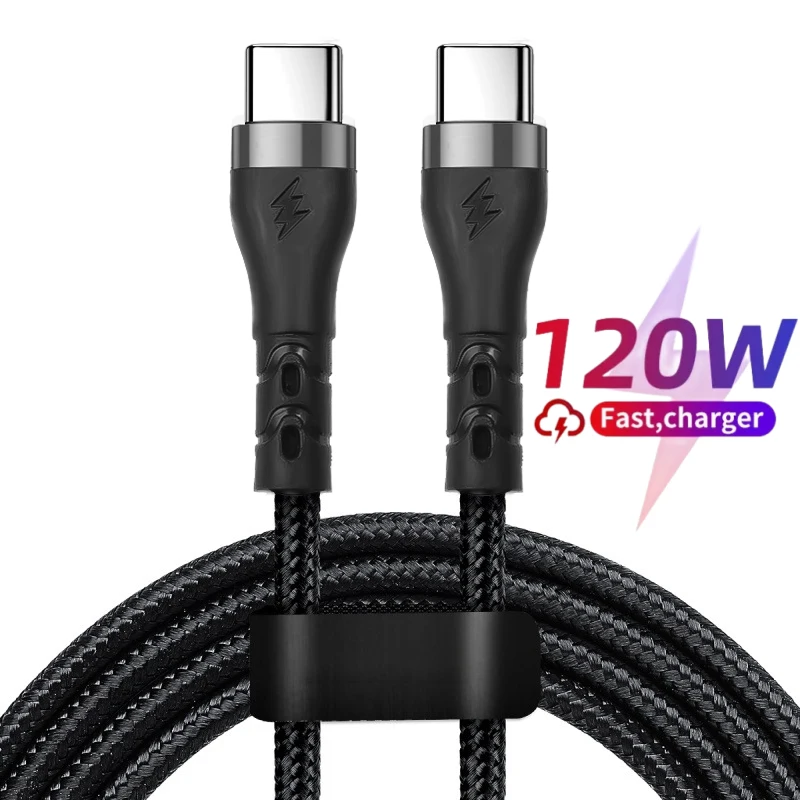 PD 120W Super Fast Charging Cable For Samsung S24 S23 USB C to USB Type C Cable For iPhone 15 Pro Max Xiaomi Quick Charger Cord